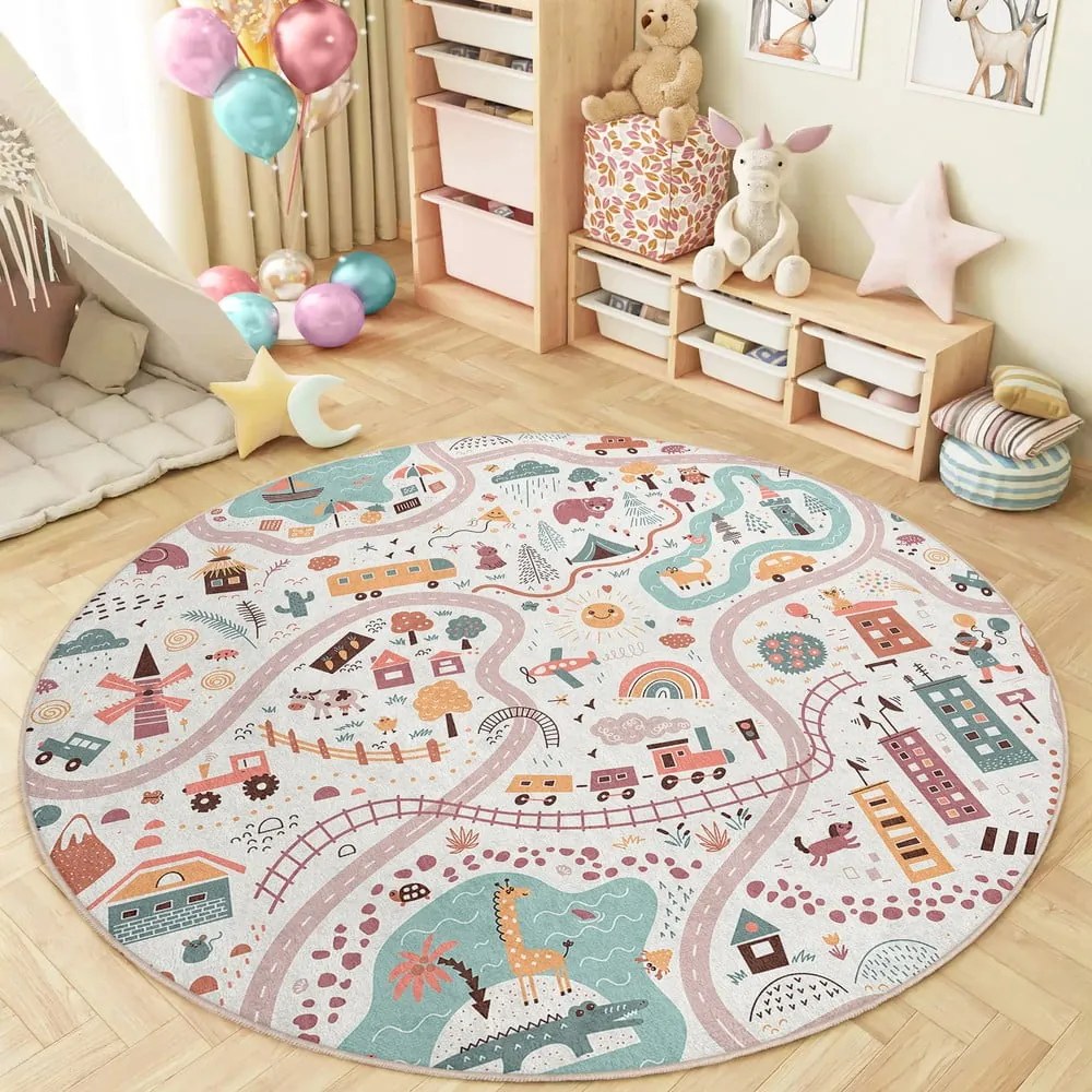 Tappeto da gioco per bambini lavabile ø150 cm Furry World – Mila Home