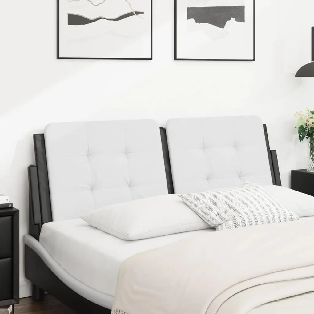 Cuscino Testiera Nero E Bianco 120 Cm İn Similpelle /