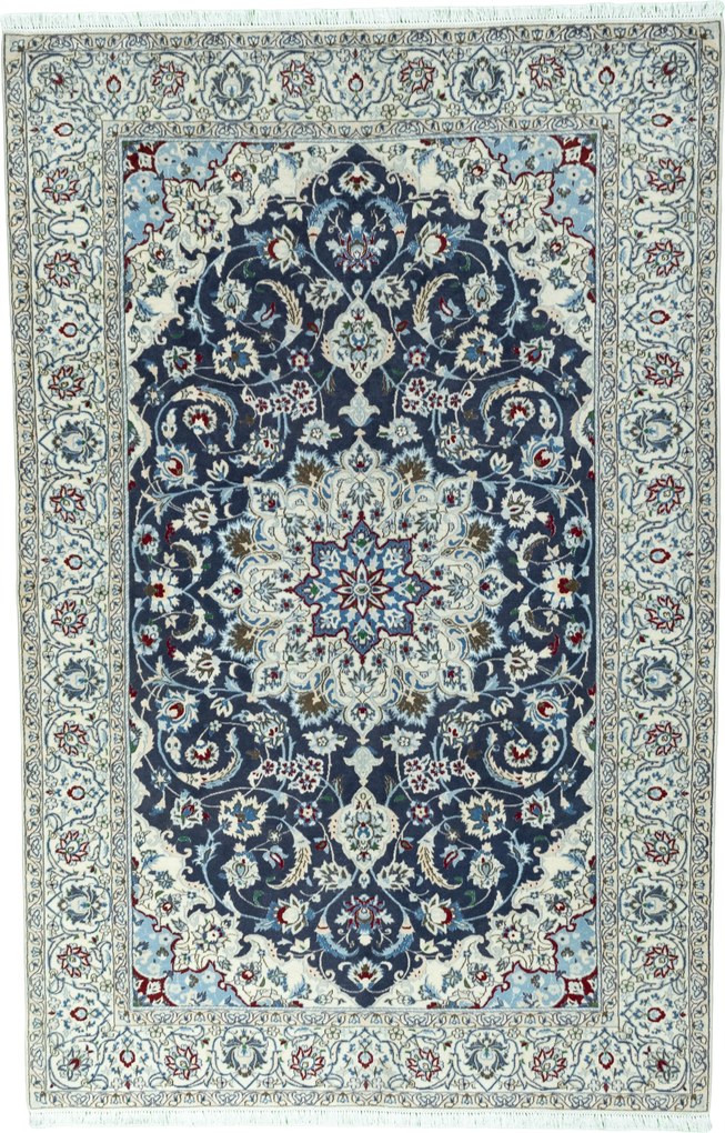 Nain Tappeto persiano 250 x 160 Blu (Iran) Annodato A Mano