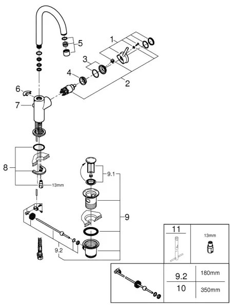 GROHE 23783000 - START CLASSIC Miscelatore lavabo 311 mm Cromo lucido
