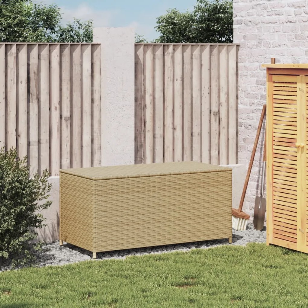 Contenitore da giardino beige misto 190l in polyrattan
