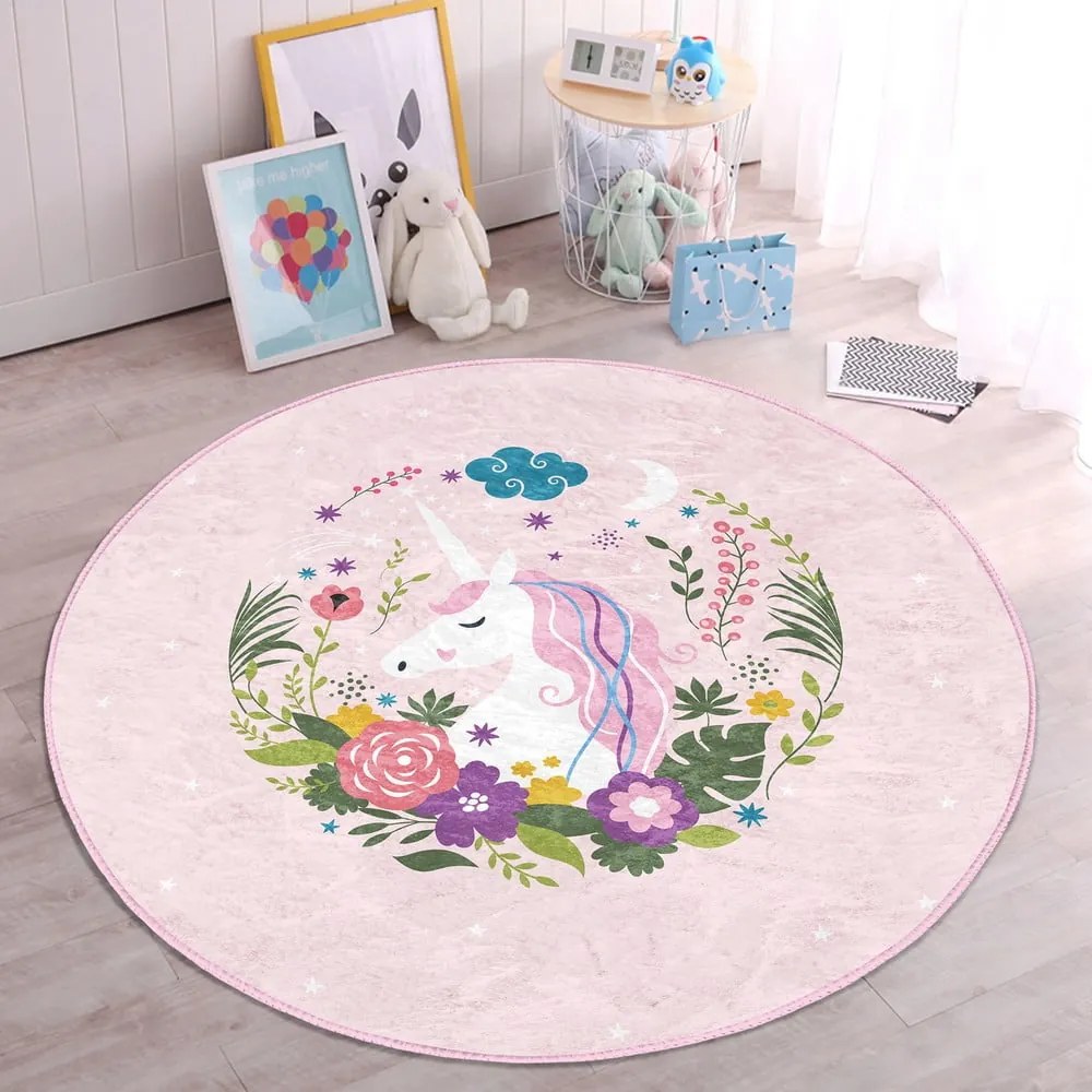 Tappeto rosa per bambini ø 120 cm Comfort - Mila Home