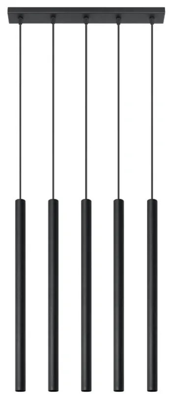 Lampadario in Acciaio a sospensione 5xG9 PASTELO 5 Nero da Interno