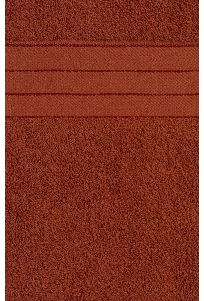 Asciugamani in cotone color mattone in set da 4 50x100 cm - Good Morning