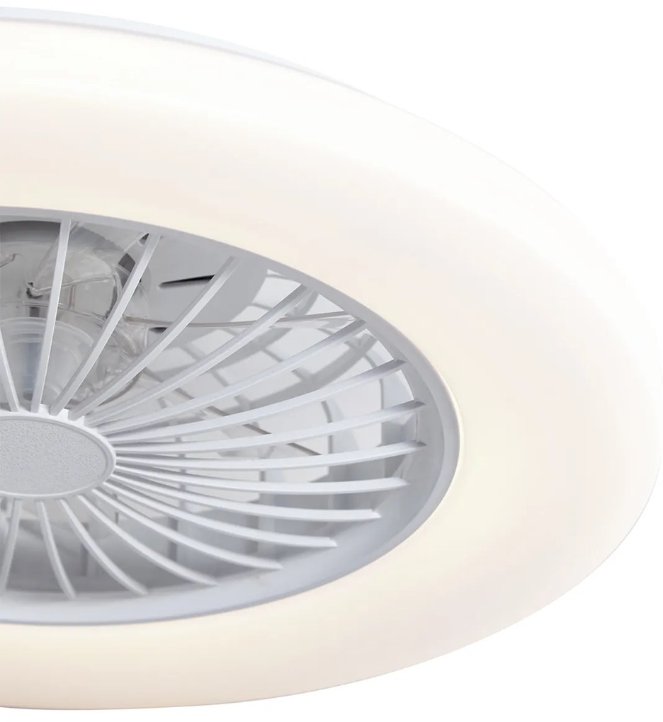 Ventilatore da soffitto bianco 48,5 cm con LED dimmerabile in Kelvin con telecomando - Clemo