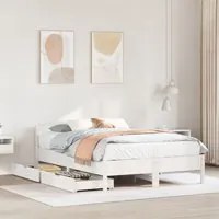 Letto senza Materasso Bianco 160x200 cm Legno Massello di Pino 3301822