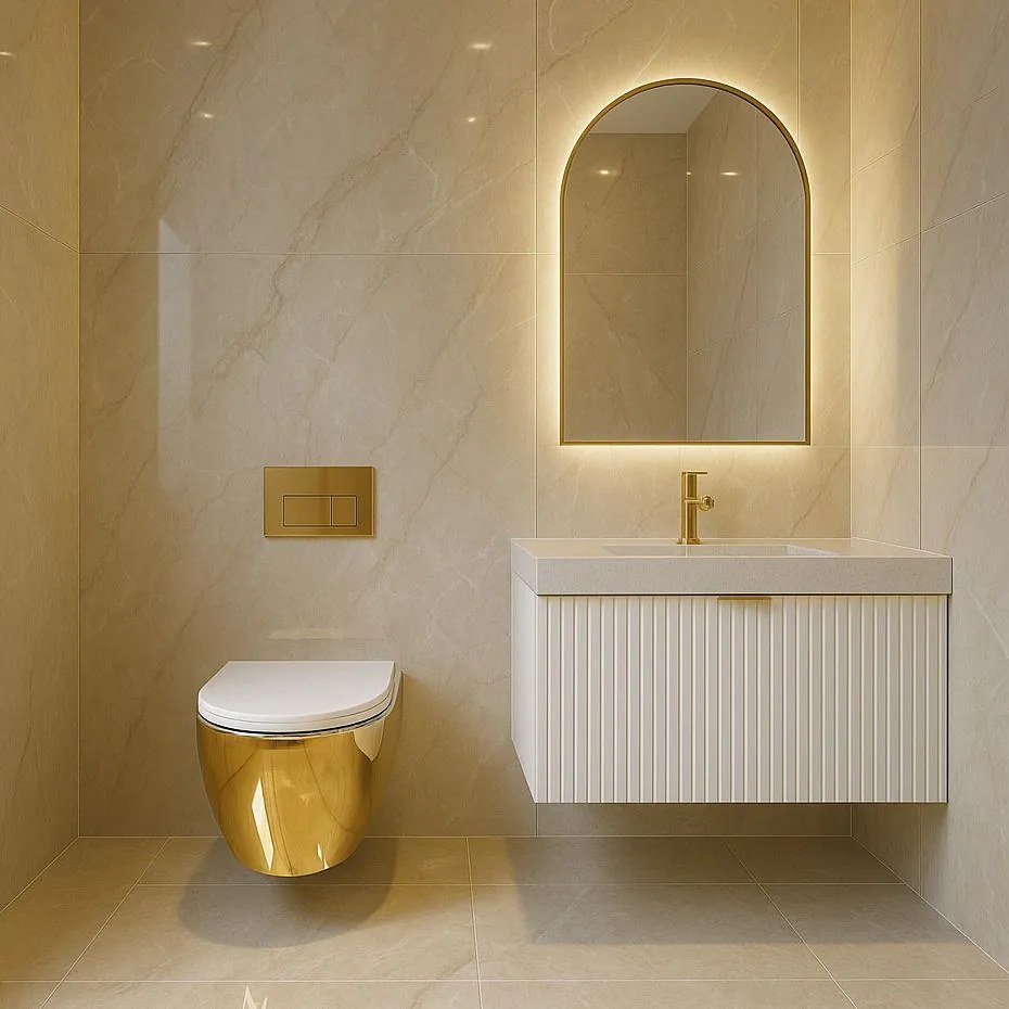 Vaso WC sospeso Rea Carlo Mini Tornado NF WHITE GOLD