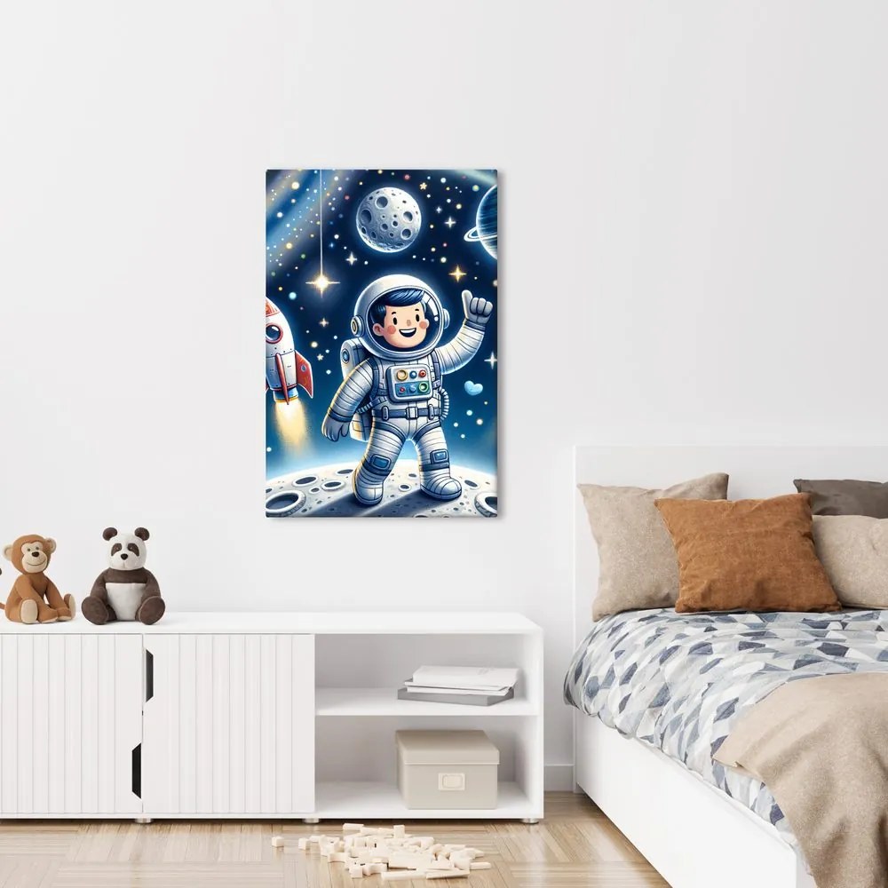 Quadro su tela – Sogni spaziali di un piccolo esploratore