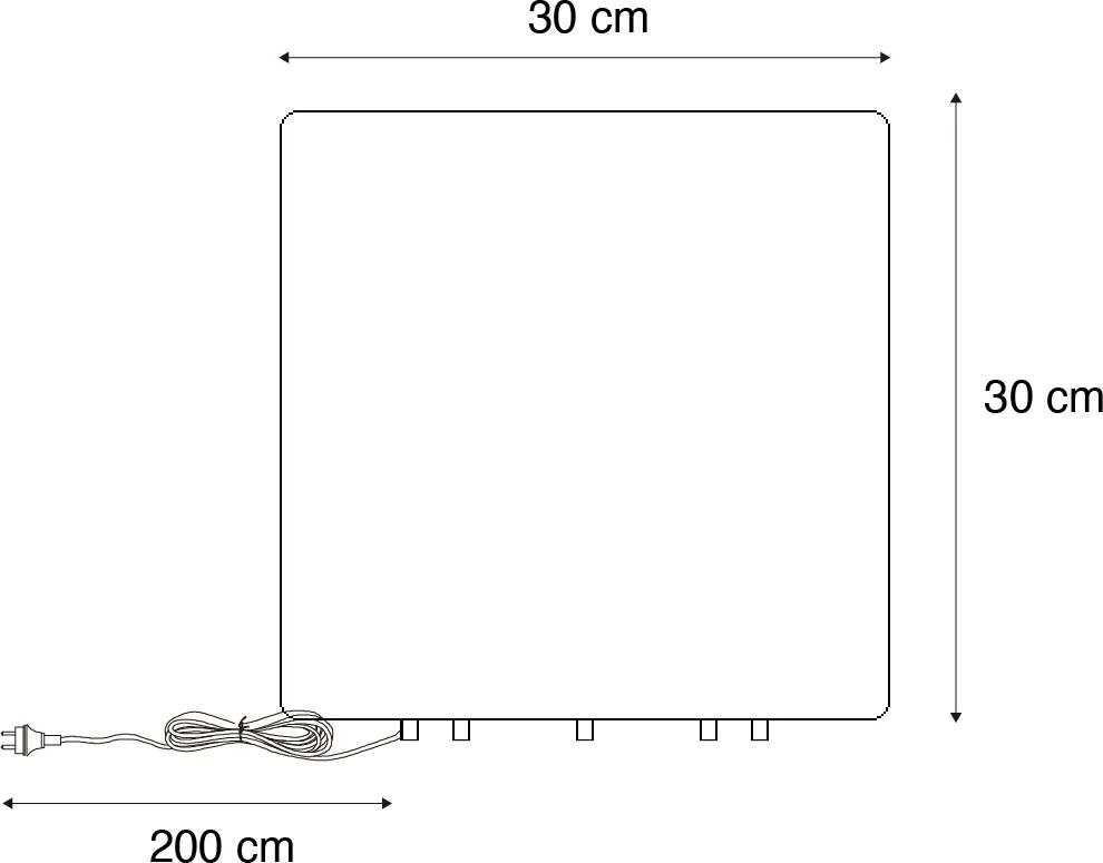 Lampada da esterno intelligente bianca quadrata 30 cm incl. LED A60 IP44 - Nura