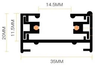 Faretto per sistema a binario 8xGU10/25W/230V 4 m nero