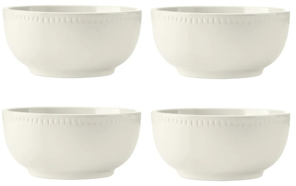 Set 4 ciotole cereali ceramica bianca Cranborne Mikasa