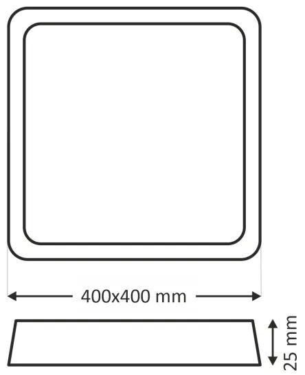 Plafoniera LED/32W/230V 3000/4000/6500K 40x40 cm nero
