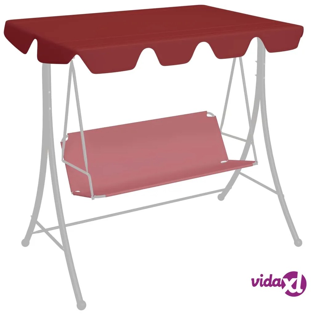 vidaXL Baldacchino per Dondolo Giardino Rosso Vino 188/168x110/145 cm