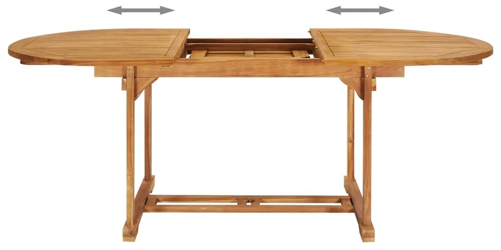 Set da Pranzo da Giardino 7 pz in Legno Massello di Teak