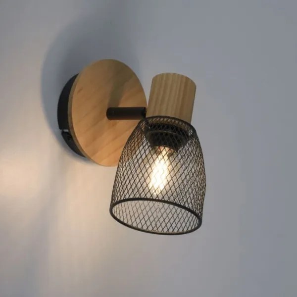 JUST LIGHT. 15191-79 - Faretto da parete TAMIS 1xE14/10W/230V pino