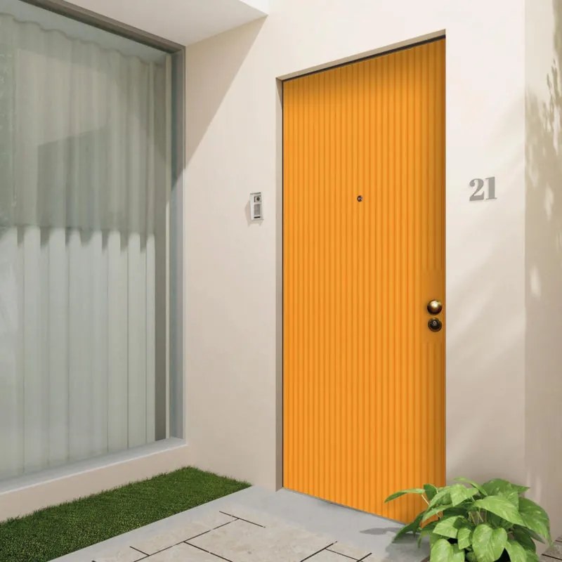 Porta blindata MASTER Crazy L 80 x H 210 cm arancione/noce apertura sinistra