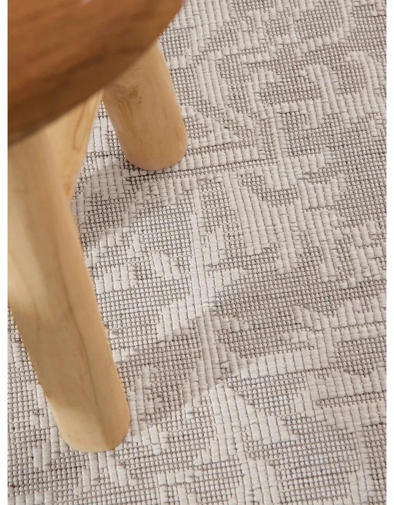 Tappeto da interno/esterno rotondo grigio/avorio ø 160 cm Duet Kona – NORTHRUGS