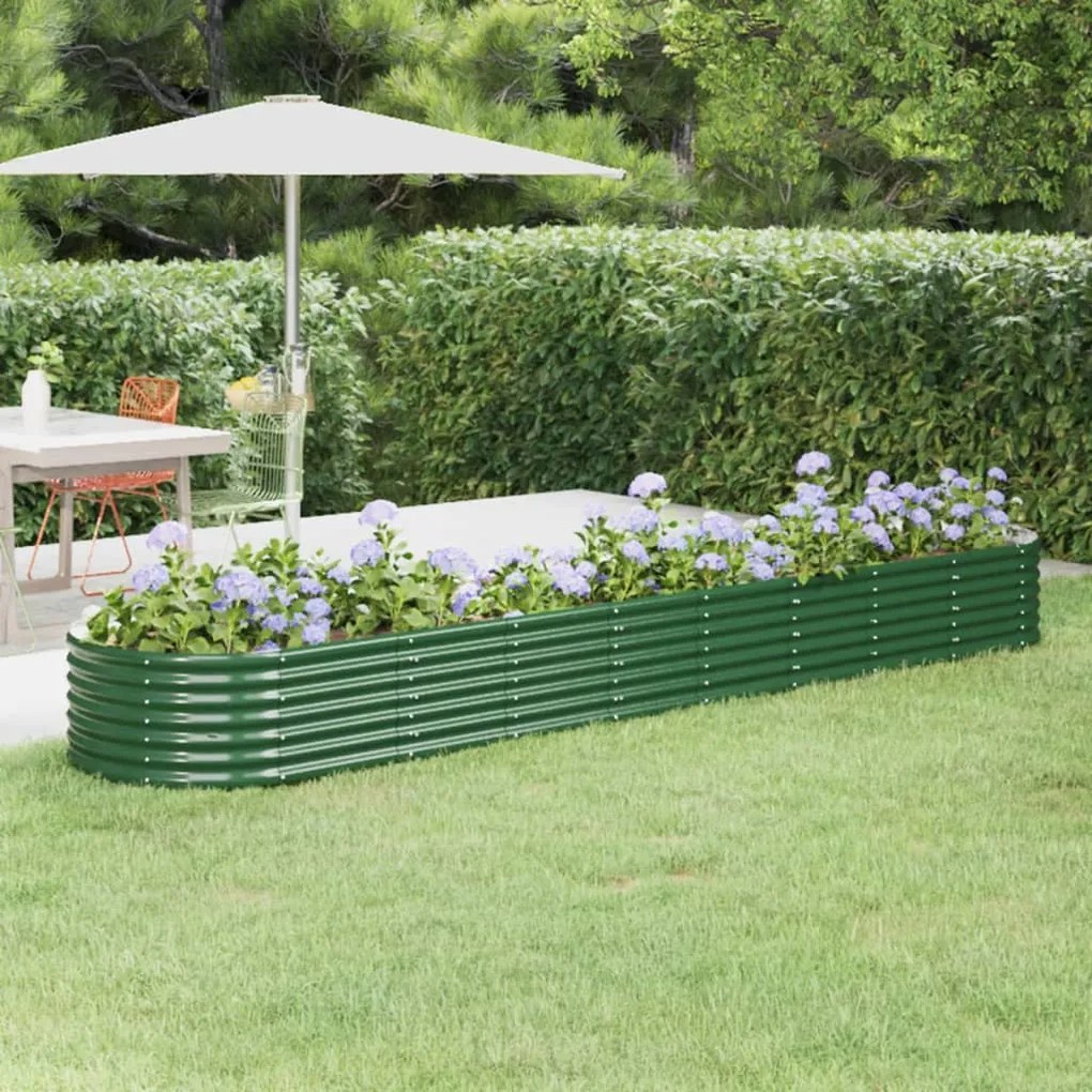 Letto Giardino Acciaio Verniciato A Polvere 368x80x36 Cm Verde /