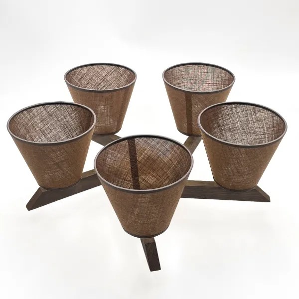 Brilagi - Lampadario LED ANTHONY 5xE14/40W/230V rovere noce/marrone