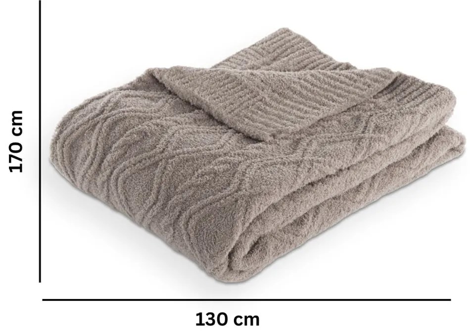 Coperta grigio tortora in micropile 130x170 cm Aspen – Tiseco Home Studio