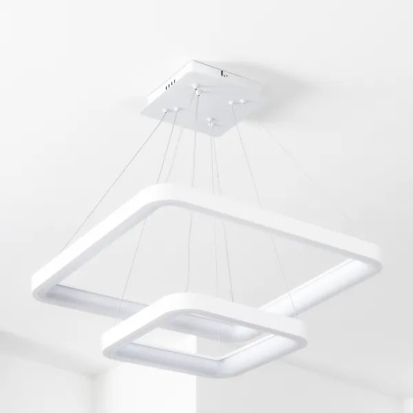 Brilagi - Lampadario LED dimmerabile su cavo FALCON SLIM LED/78W/230V 50x50 cm bianco + telecomando