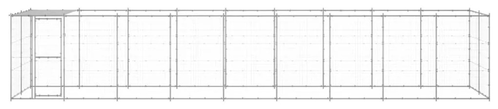Gabbia per cani da esterno in acciaio zincato con tetto 21,78m²