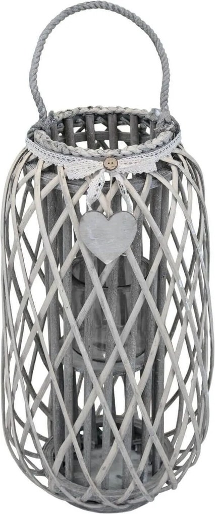 GENEVIEVE - lanterna in vimini tondo 18 x 76 cm