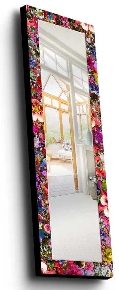 Specchio da parete 120x40 cm pino/fiori