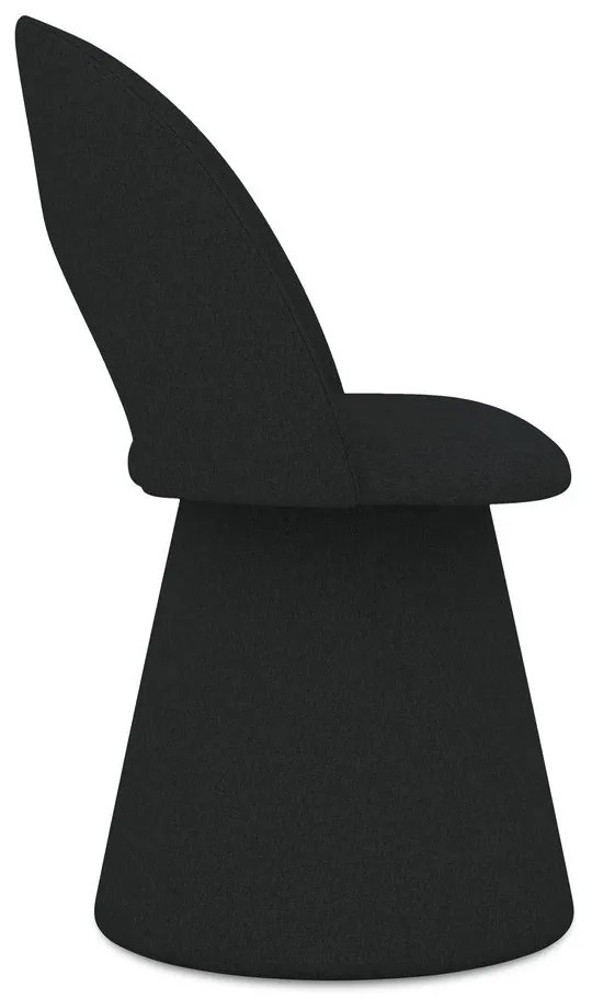 Sedia da pranzo nera in imbottito Kalo – Makamii