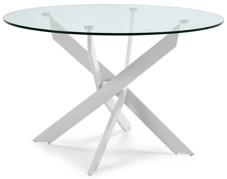 Tavolo da pranzo rotondo con piano in vetro 120x120 cm Ruth - Marckeric