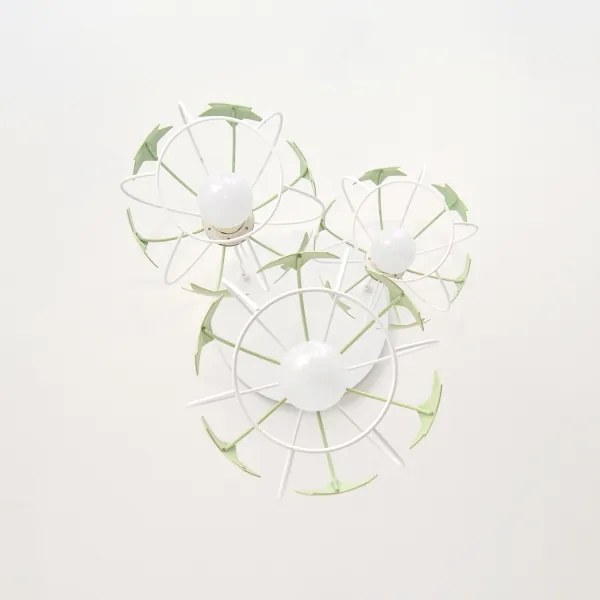 Lampadario a sospensione per bambini STARS 3xE27/15W/230V verde/bianco