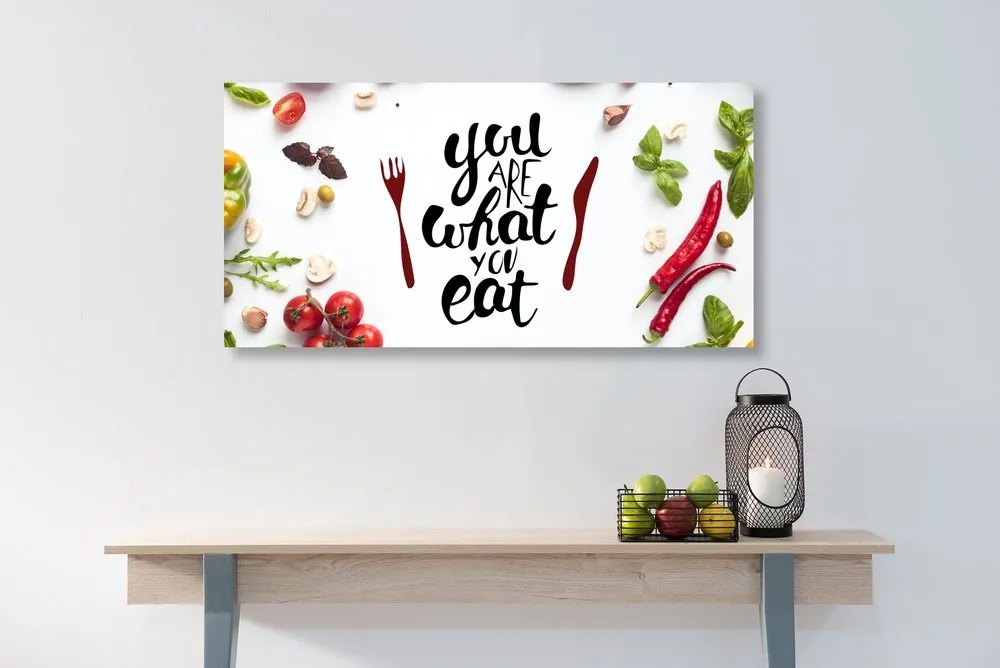 Quadro su tela – Con scritta - You are what you eat