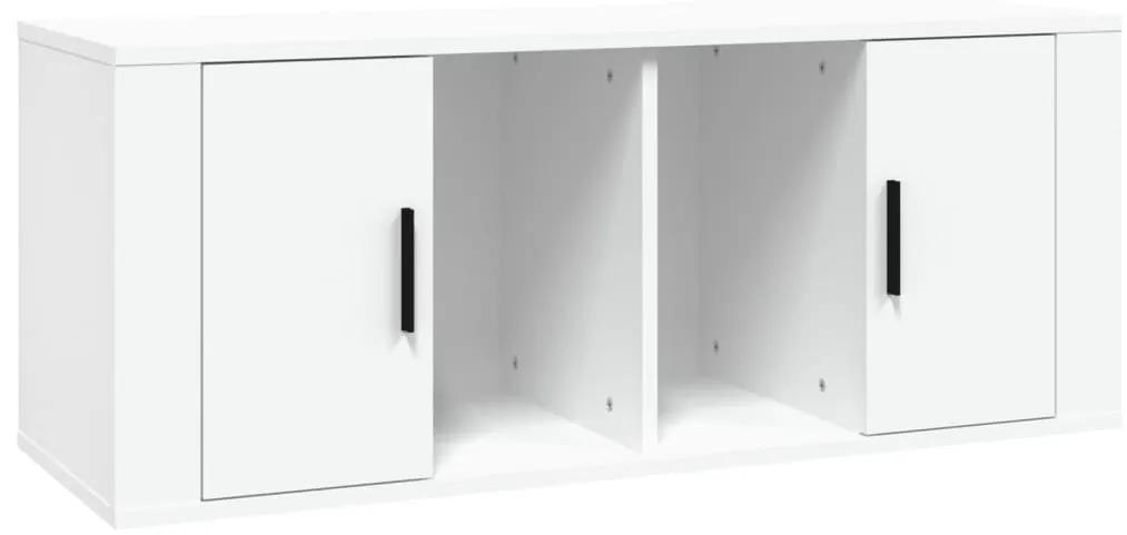Mobile porta tv bianco 100x35x40 cm in legno multistrato