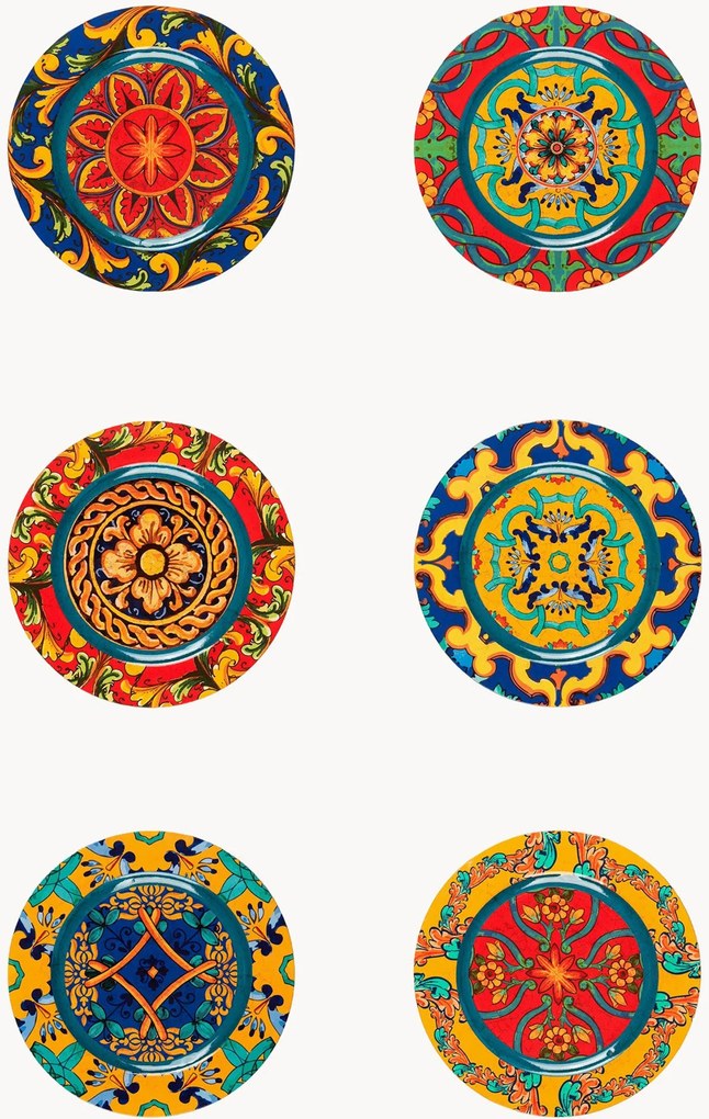 Set di 6 tovagliette rotonde Trinacria