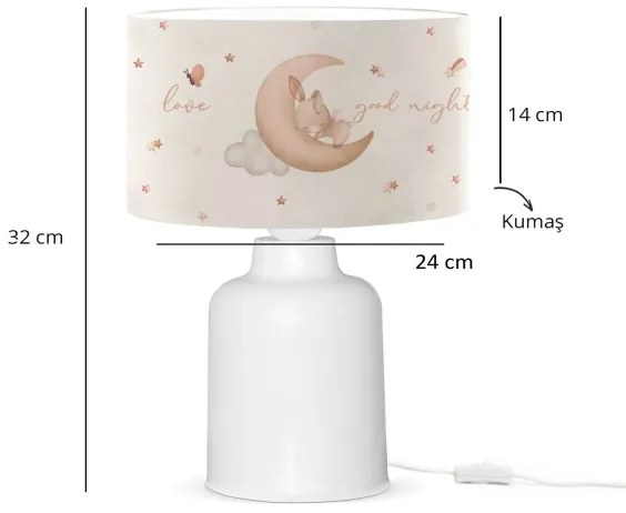 Lampada da comodino per bambini CANDY 1xE27/40W/230V bianca/beige