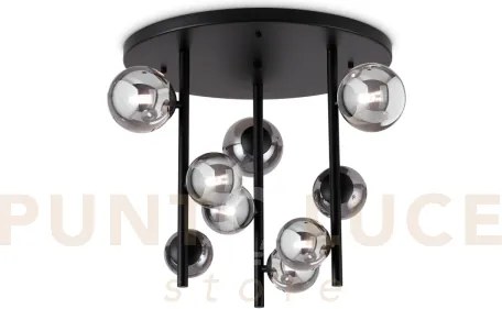 Perlage lampadario da soffitto 9 luci attacco g9 fume' lampadine in...