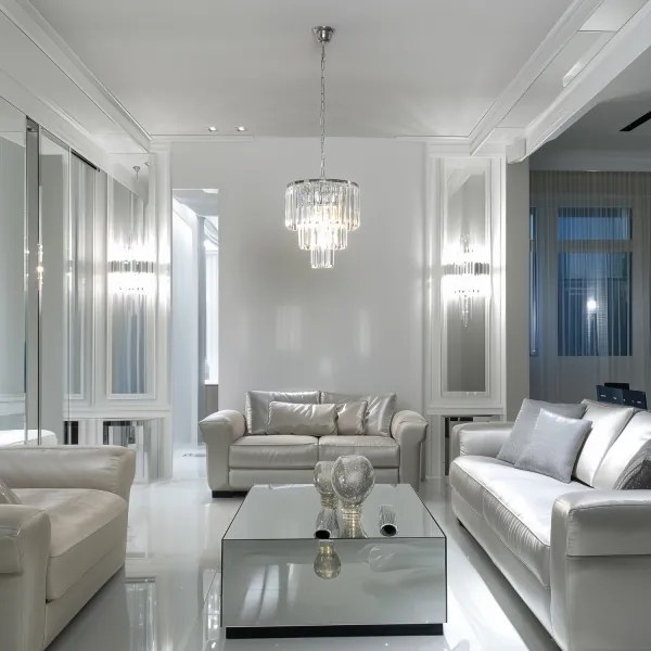 Brilagi - LED Lampadario di cristallo a sospensione con catena MOZART 4xE14/40W/230V cromo lucido