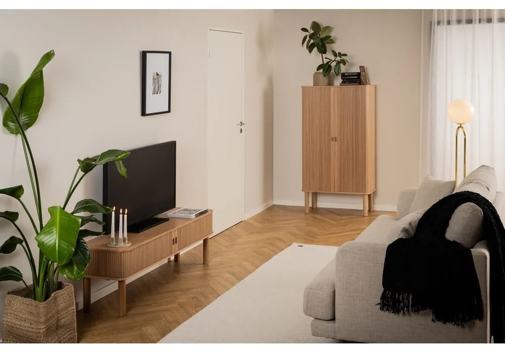 Tavolo TV in rovere naturale 140x45 cm Langley - Actona