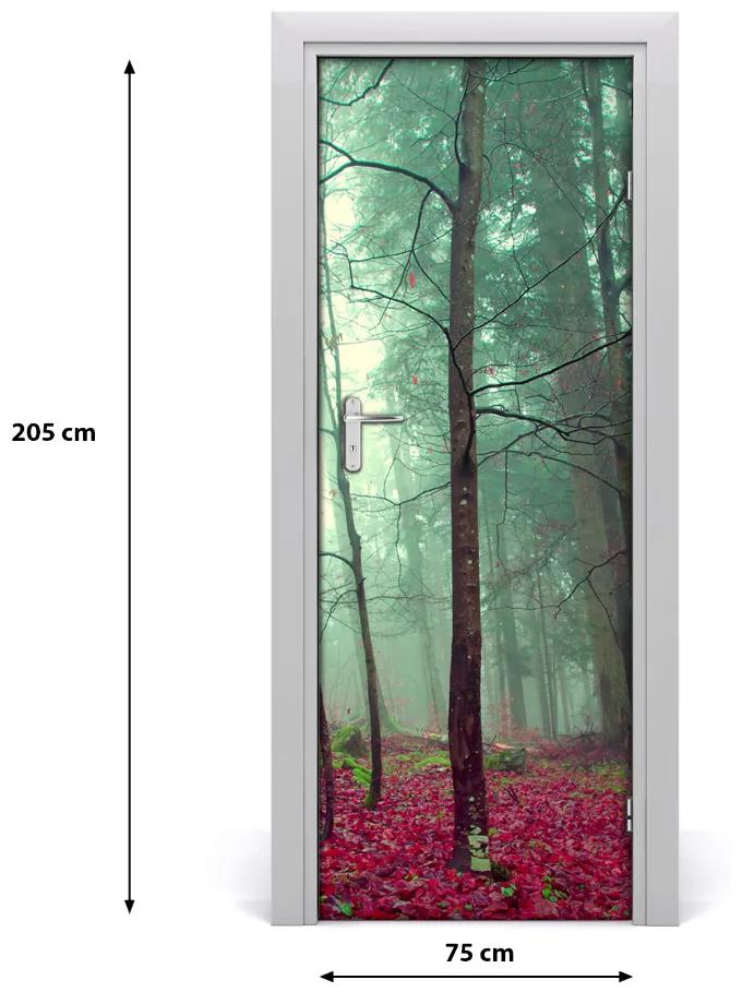 Adesivo per porta Foresta in autunno 75x205 cm