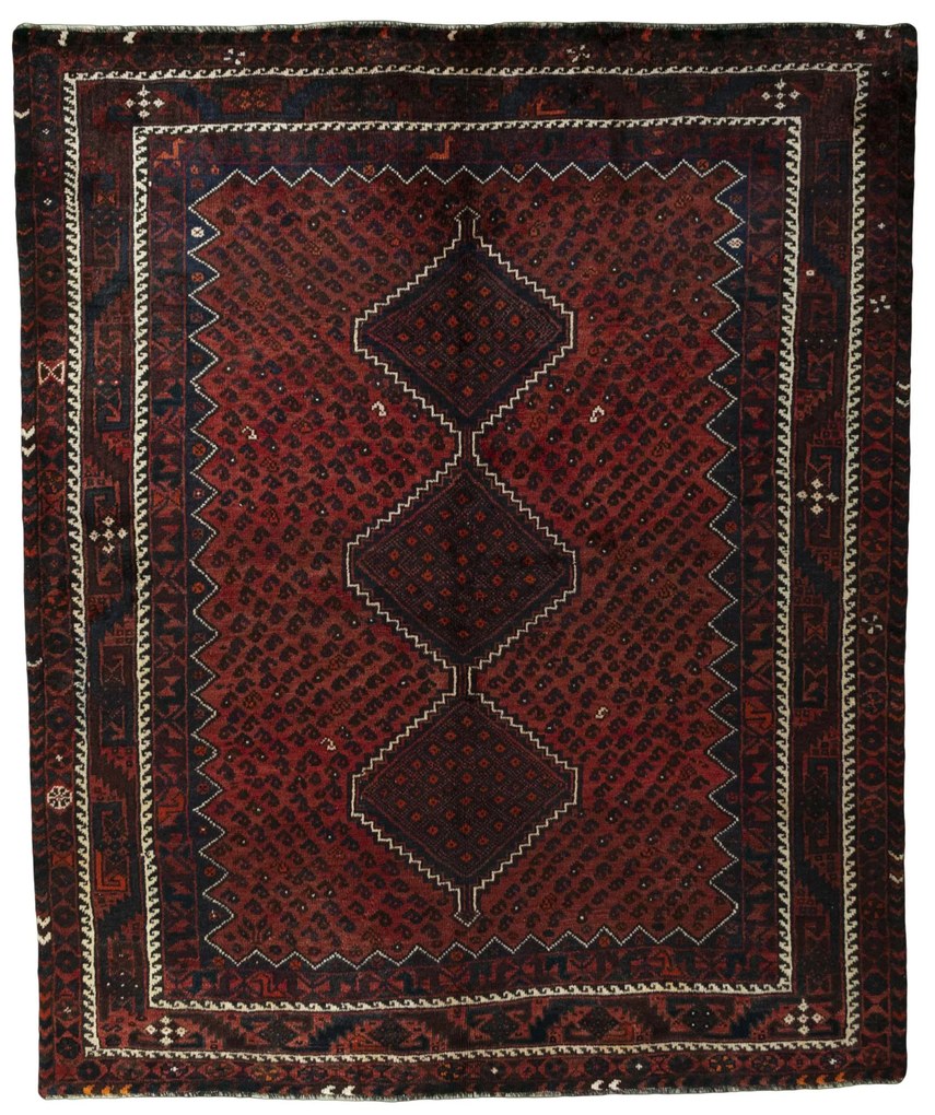 Shiraz Tappeto persiano 180 x 220 Rosso (Iran) Annodato A Mano