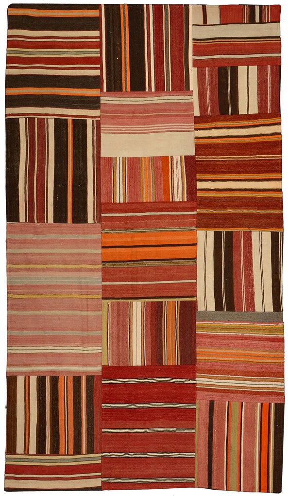Kilim Tappeto 180x260 Rosa (Tacchino) Tessuto A Mano