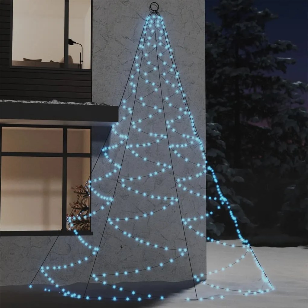 Albero Da Parete Con Gancio Metallico 720 Led Bianco Freddo 5 M /