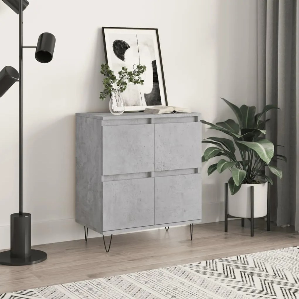 Credenza grigio cemento 60x35x70 cm in legno multistrato