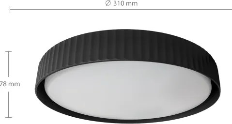 Brilagi - Plafoniera LED LUCIA LED/24W/230V Ø 31 cm nera