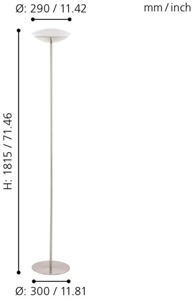 Eglo 33325 - Lampada da terra LED RGBW dimmerabile FRATTINA-C 1xLED/18W/230V cromo opaco