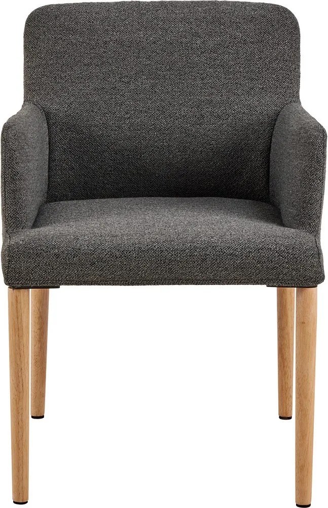 Sedia da pranzo grigia in imbottito con braccioli Zoe – Actona