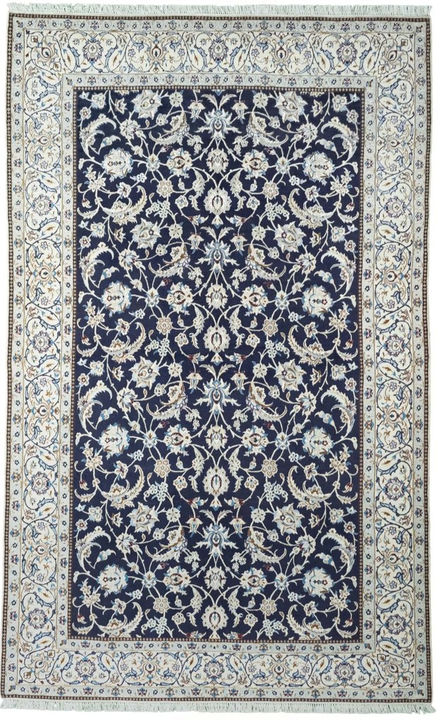 Nain Tappeto persiano 200x320 Blu (Iran) Annodato A Mano