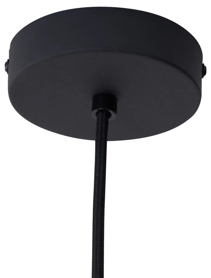 Lampada a Sospensione di Design Nera con Vetro Satinato a 5 Luci - Vertical