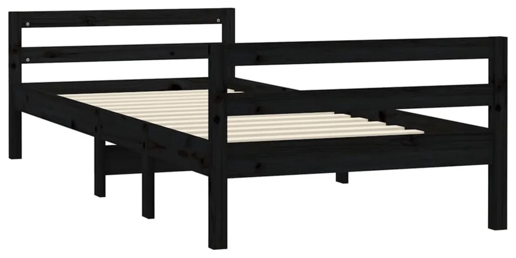 Giroletto nero 75x190 cm in legno massello di pino