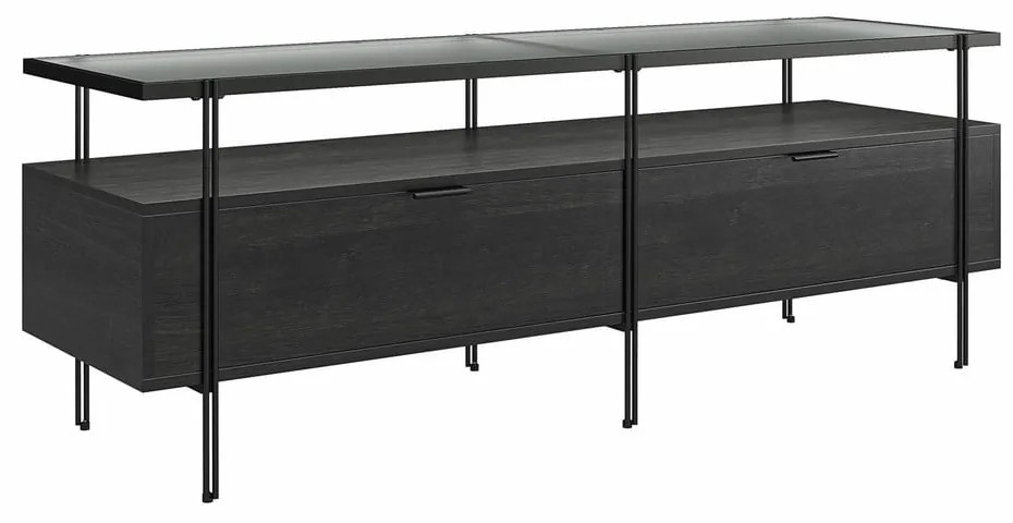 Tavolo TV nero in rovere 140x50 cm Wainwright - Støraa